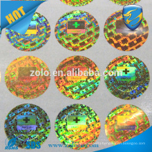 ZOLO top selling PET Custom 3d Hologram Sticker, high gloss permanent adhesive labels